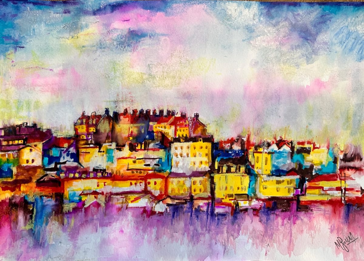 Town Skyline Watercolour by michelle 