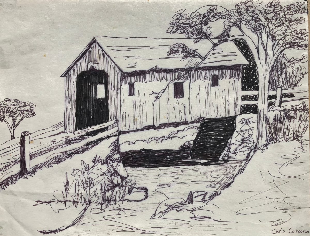 Covered Bridge drawing by CORCORAN 