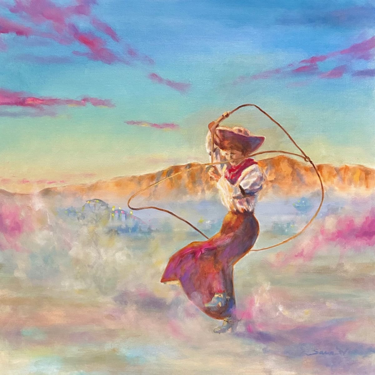 Trick Roper Florence by Sara Nygard Haetonen  Image: Trick Roper Florence. Oil on stretched canvas.