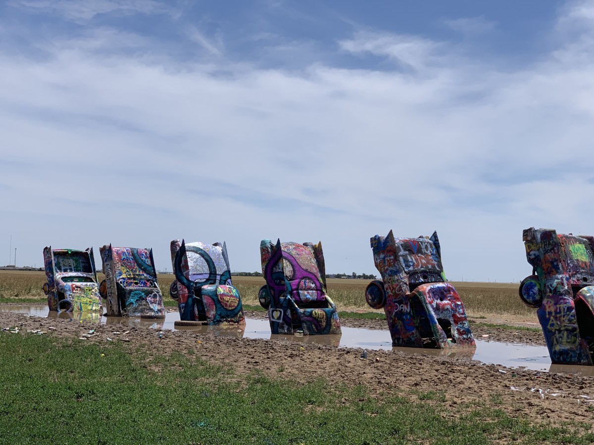 Intervention Cadillac Ranch by Verny Sanchez 