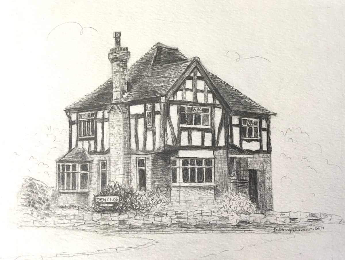 Tudor Style  House A4 in Pencil commission example by Debbie  Farquharson 