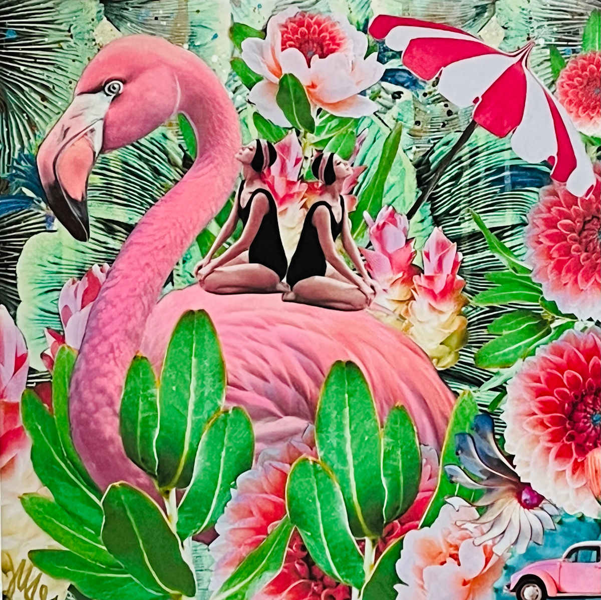 FST II by Cristina Sayers  Image:  5part Flamingo Sun Tacos Collage series 