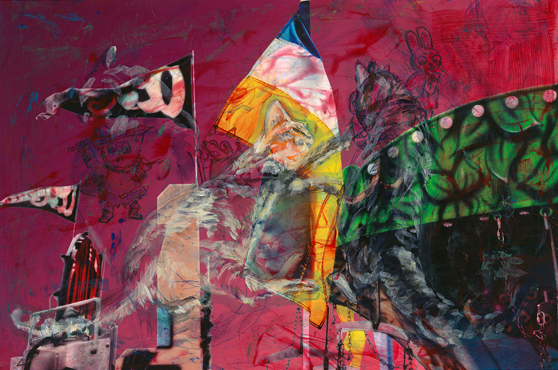 Boxing painted flags by Kate Brogdon, Image 1.