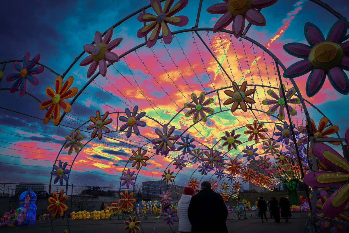 Rainbow flower arch by Kate Brogdon 