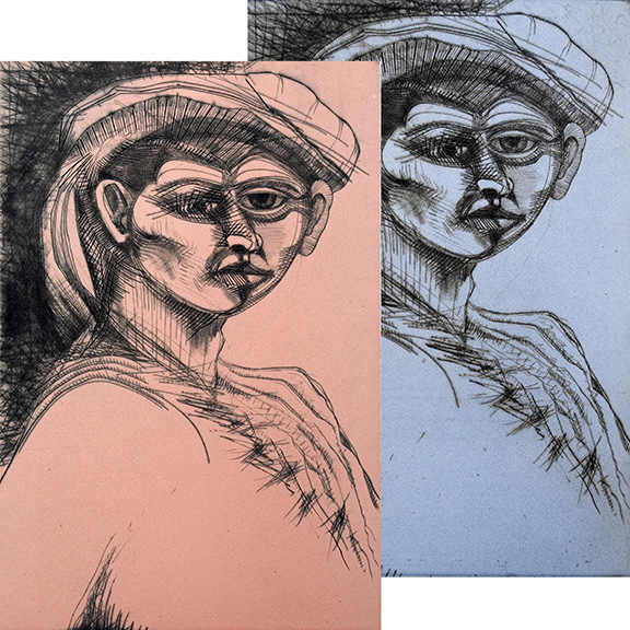 Blue & Pink Man (set of 2) 2/20 by Charles H. Stinson 