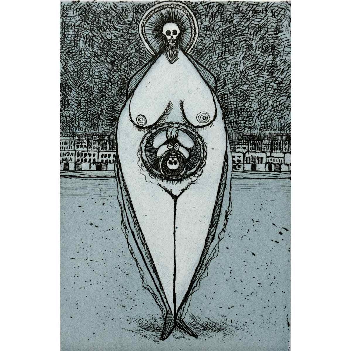 Oaxaca Suite (blue): Woman (framed) 9/10 by Charles H. Stinson