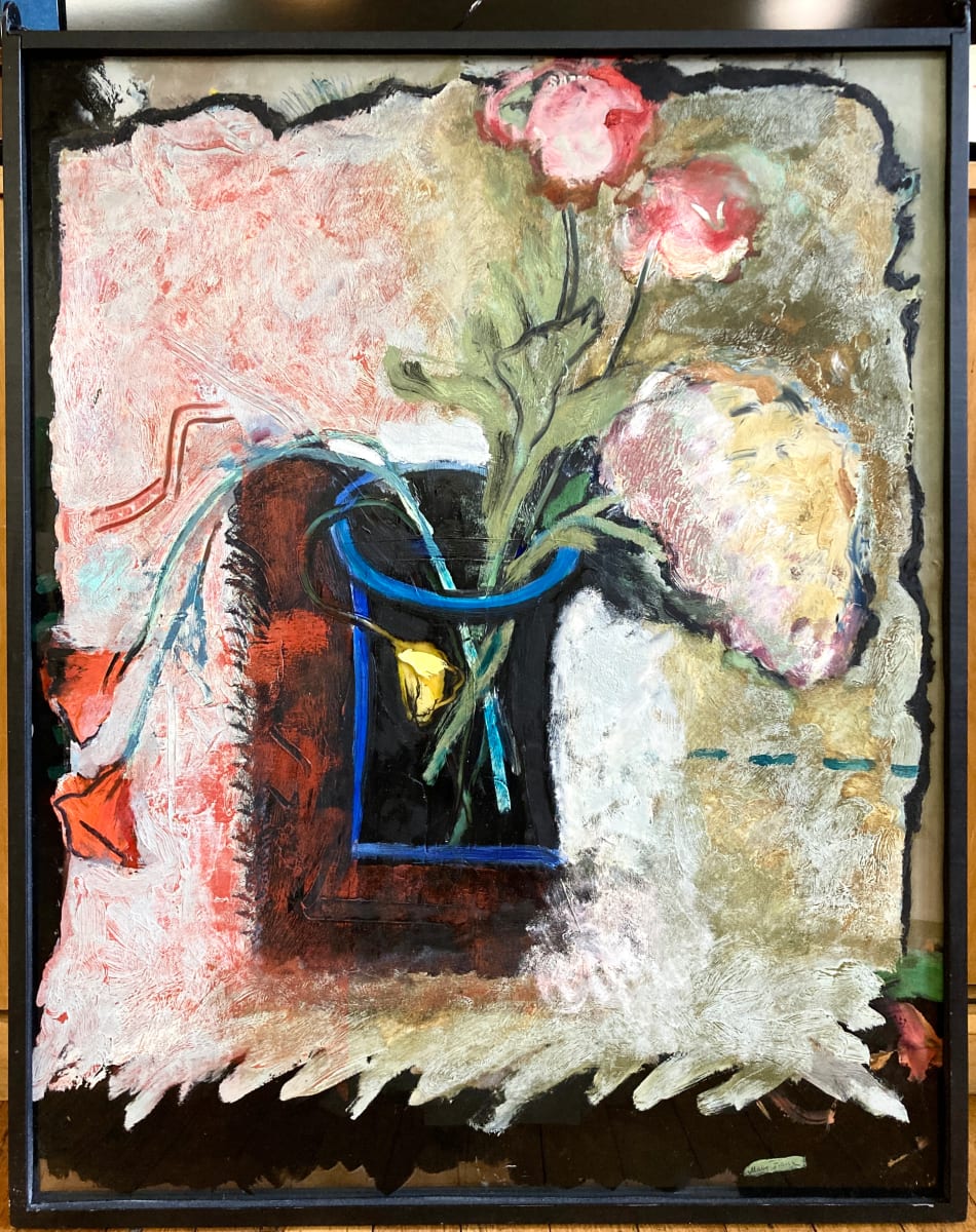 Double Sided Still Life with Flowers on Glass (0242) by Mary Frank 