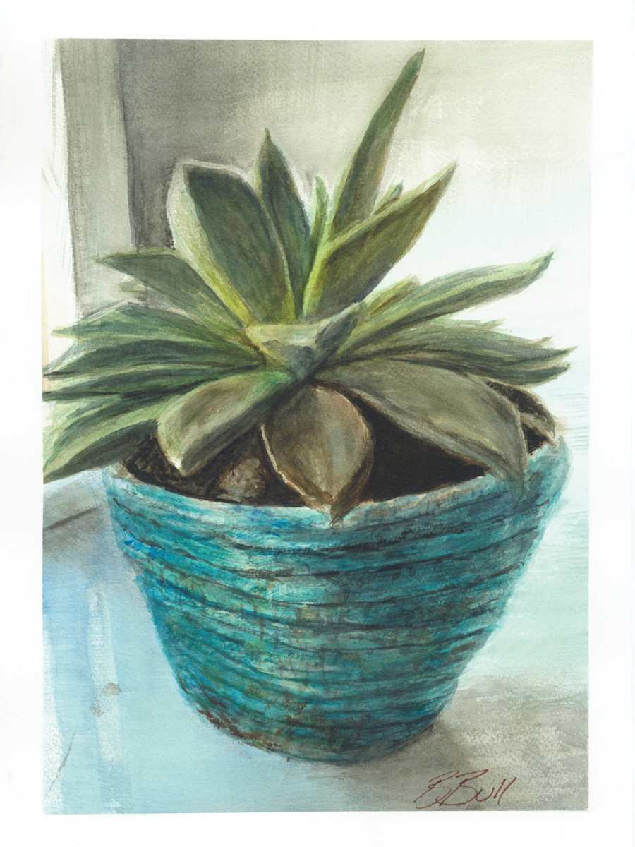 Joel's Pot by Ben Bull  Image: Watercolor from a reference of a ceramic pot made by Joel Harper