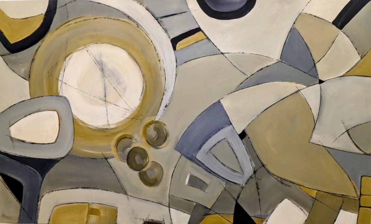 ORBIT by Patti Ransom  Image: Orbit (Horizontal) Acrylic and Charcoal on Birch panel 