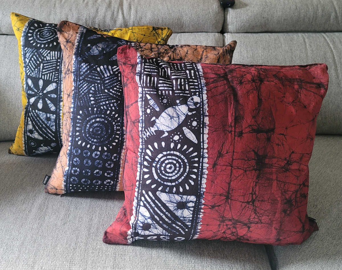 Batik Throw Pillow by Oluwaseyi (Shayee) Awoyomi 