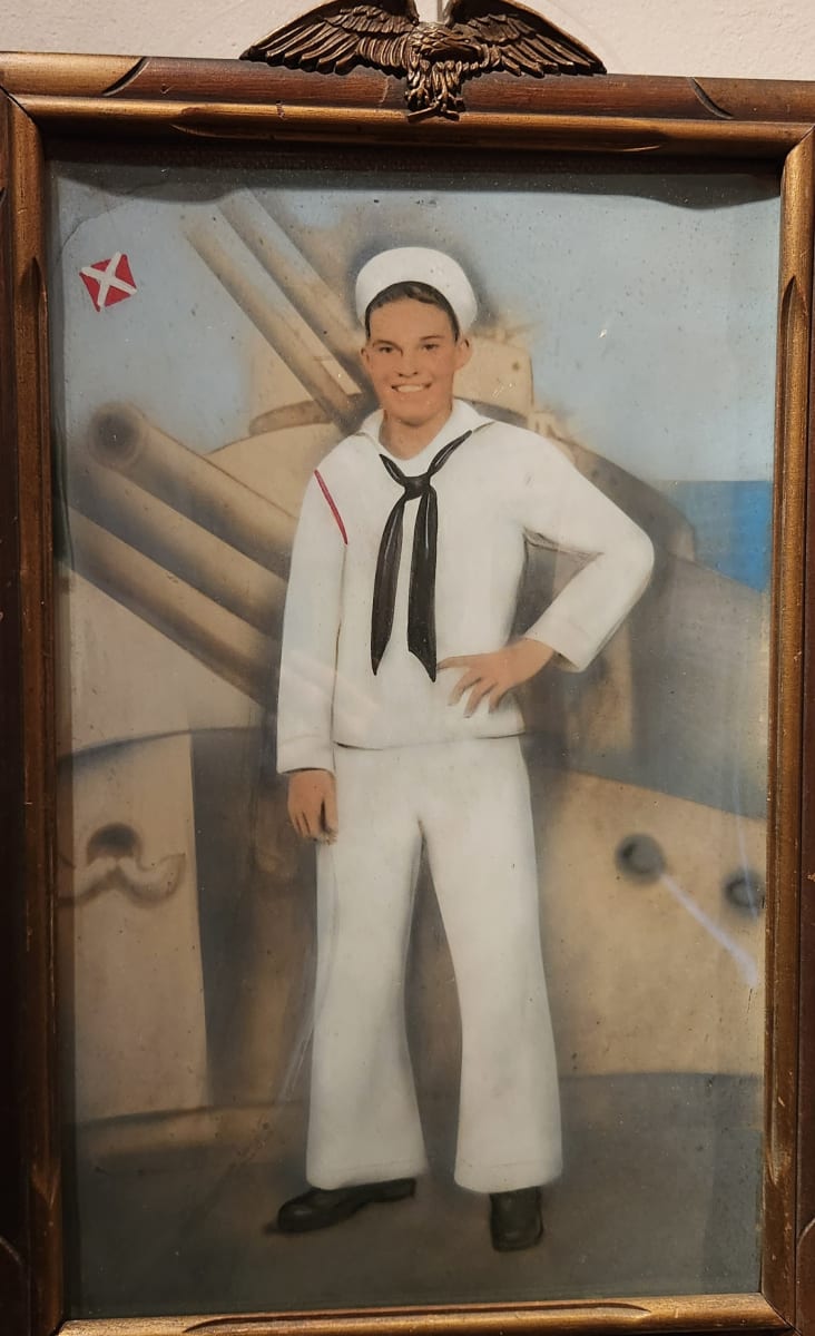 Sailor on Folk Art Battleship 