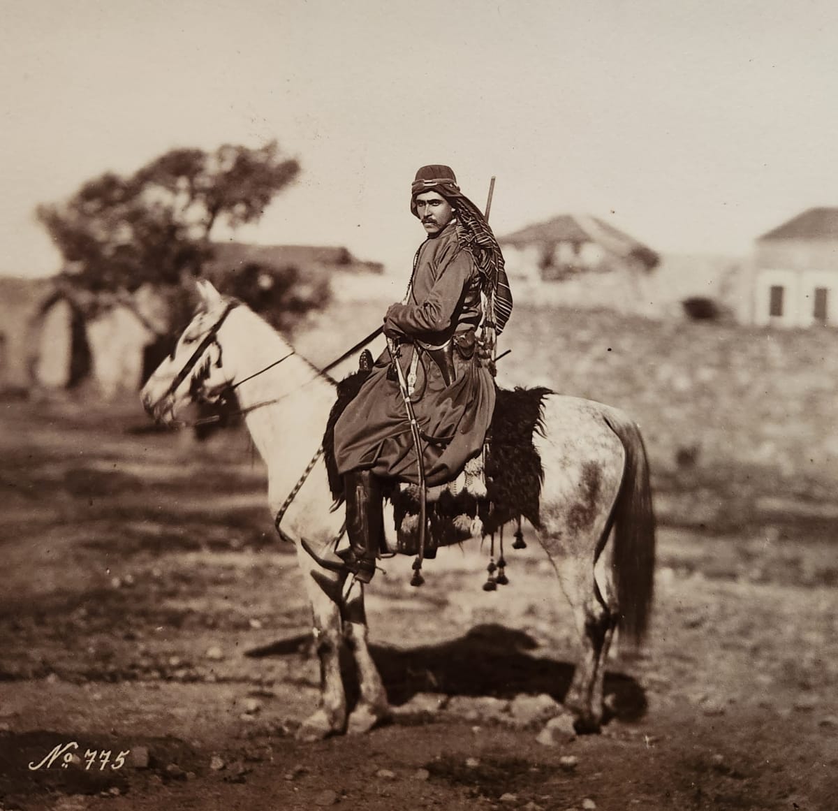 Bedouin on horseback, circa 1860s 