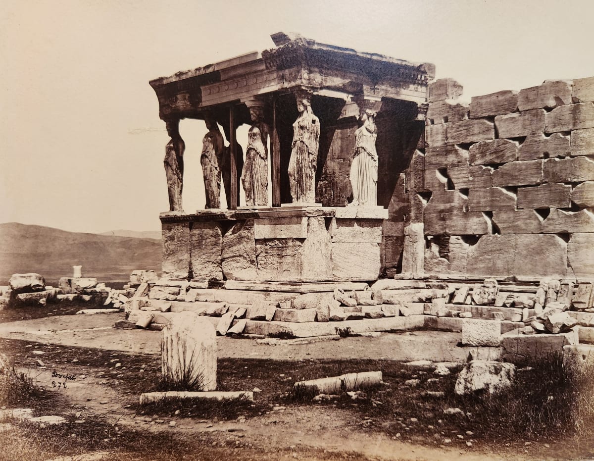 Cariatides du Temple de l'Erechteion, Athens. ca 1870 by Felix Bonfils 