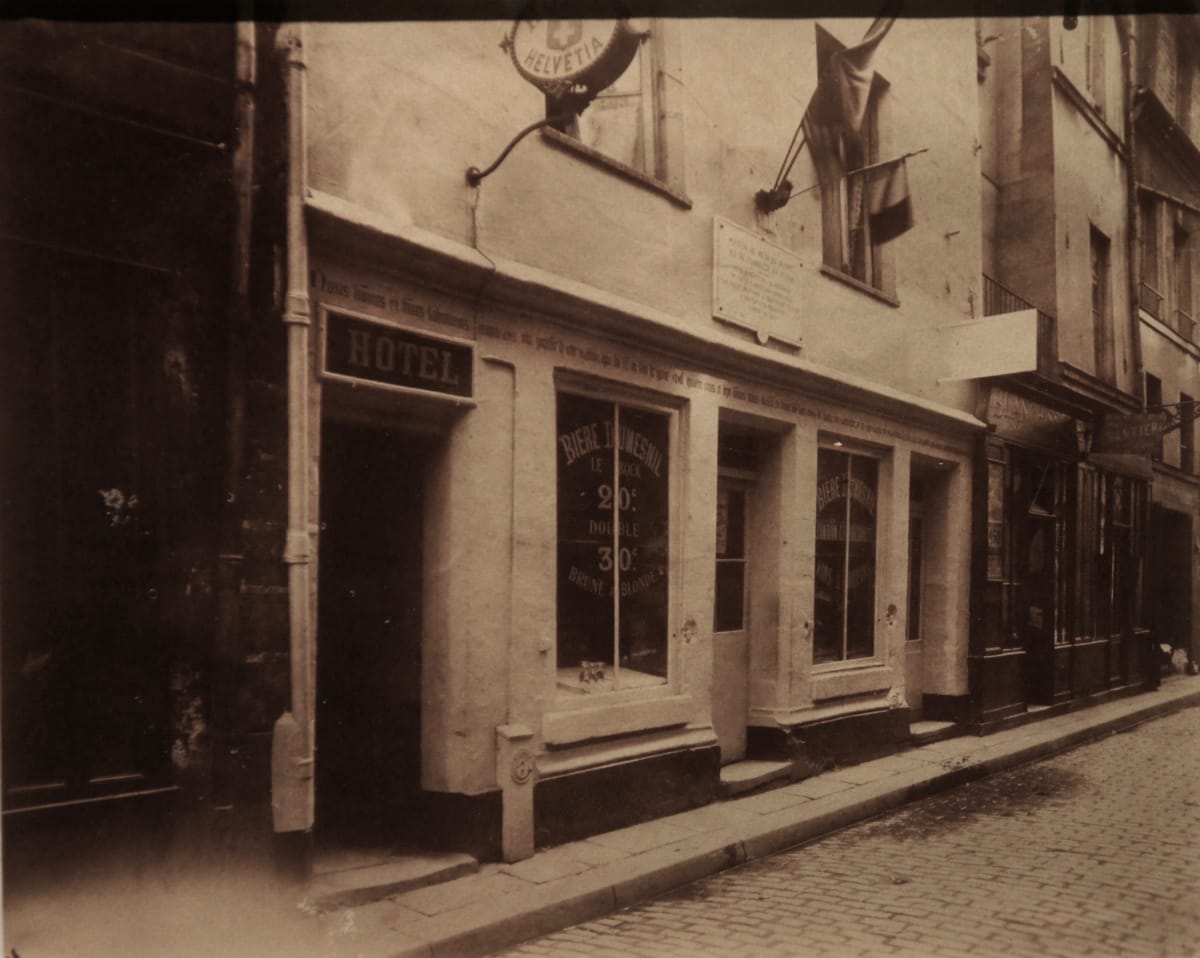 Paris Street Scene by Eugene Atget  Image: Negative number in hand verso.