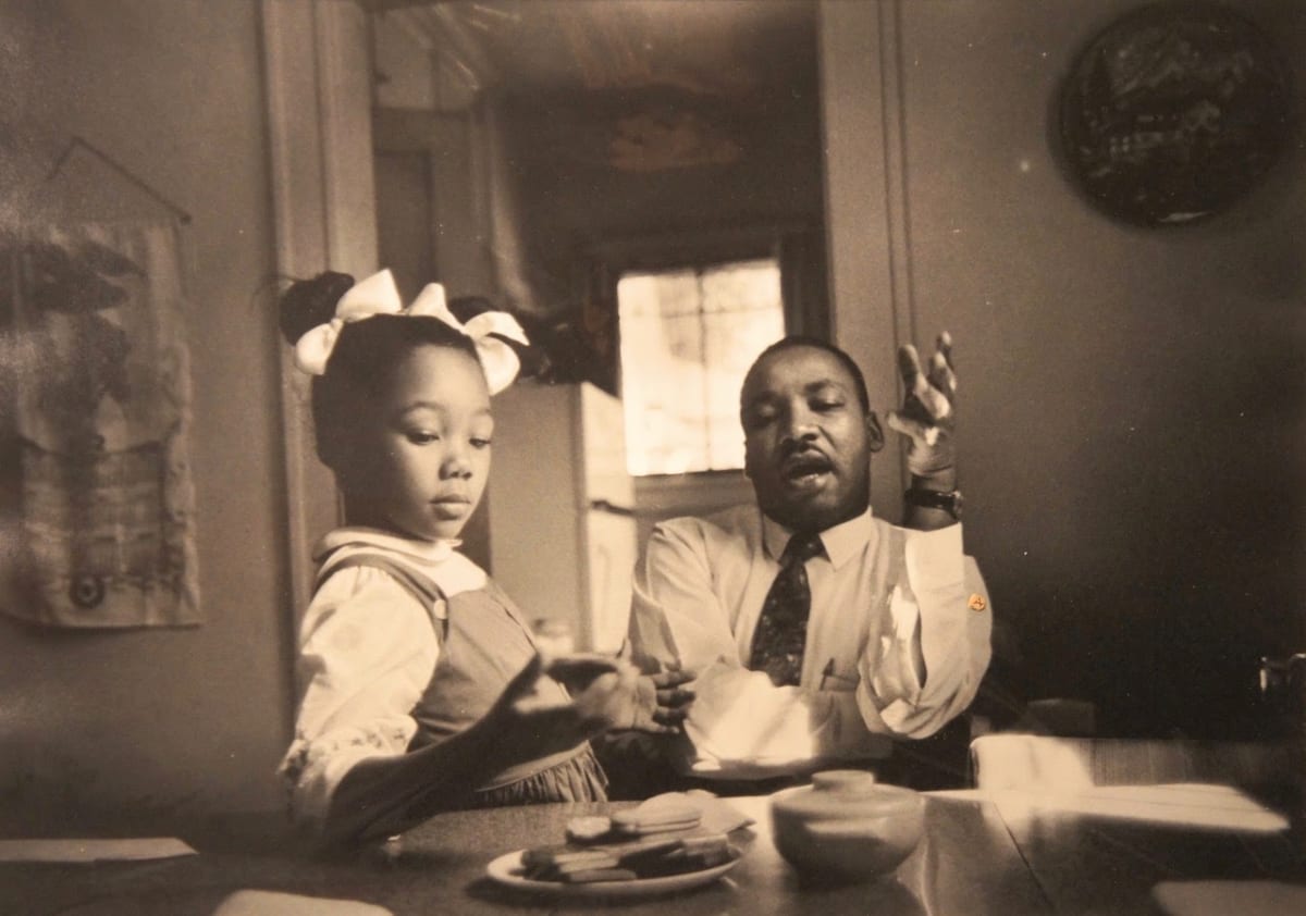 Martin Luther King with daughter Yolanda, Atlanta, 1962 by James Karales 