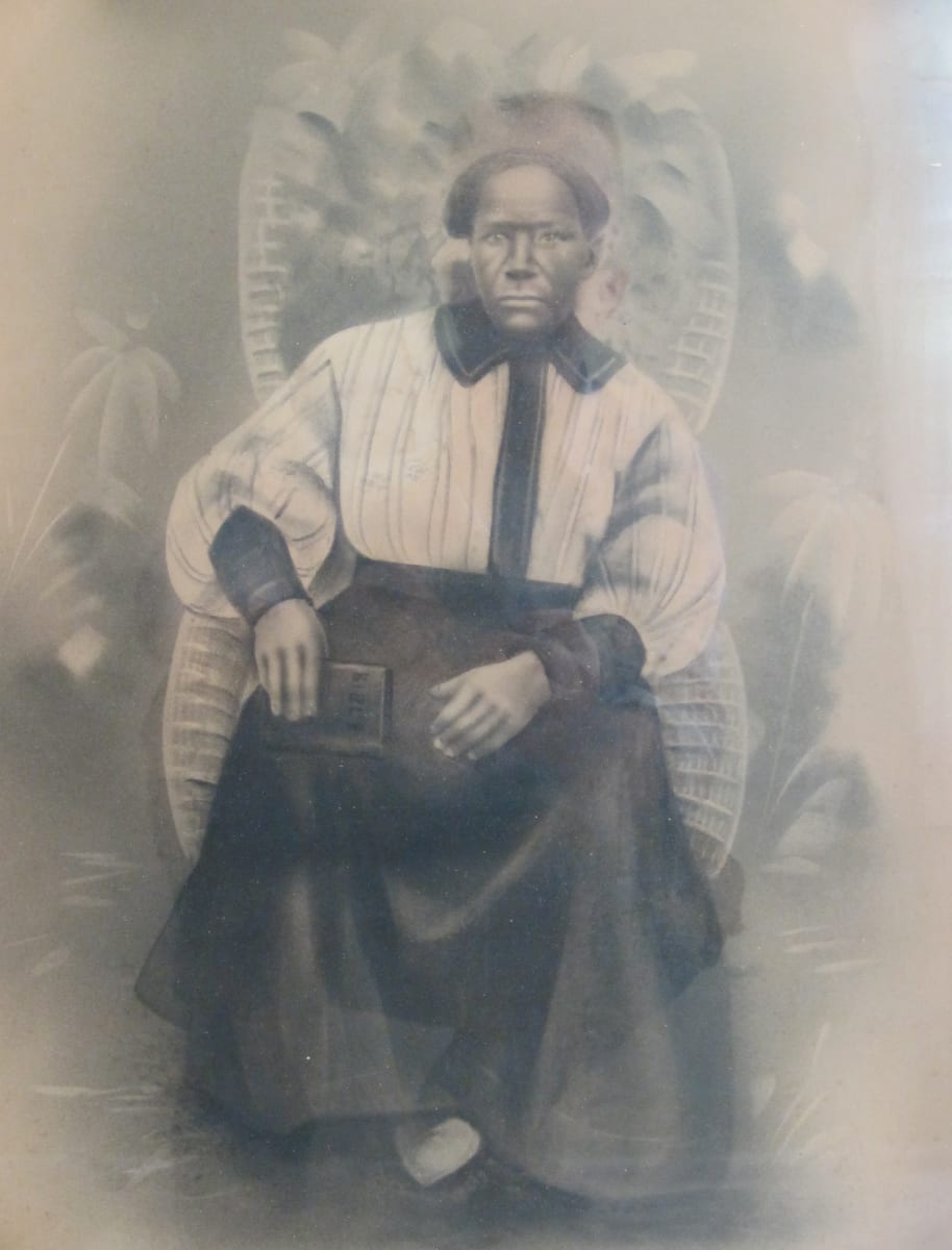 Strong woman in throne chair 