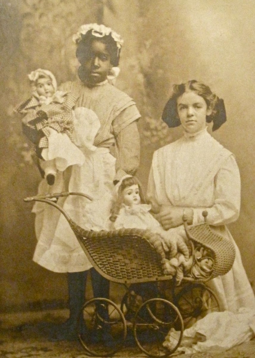 Two Girls "Role-play": W. Virginia, 1908  Image: The Lyons Studio, Charleston, W. Virginia.  On verso in hand: "Twelve years old. Elizabeth Luey, 1908.
