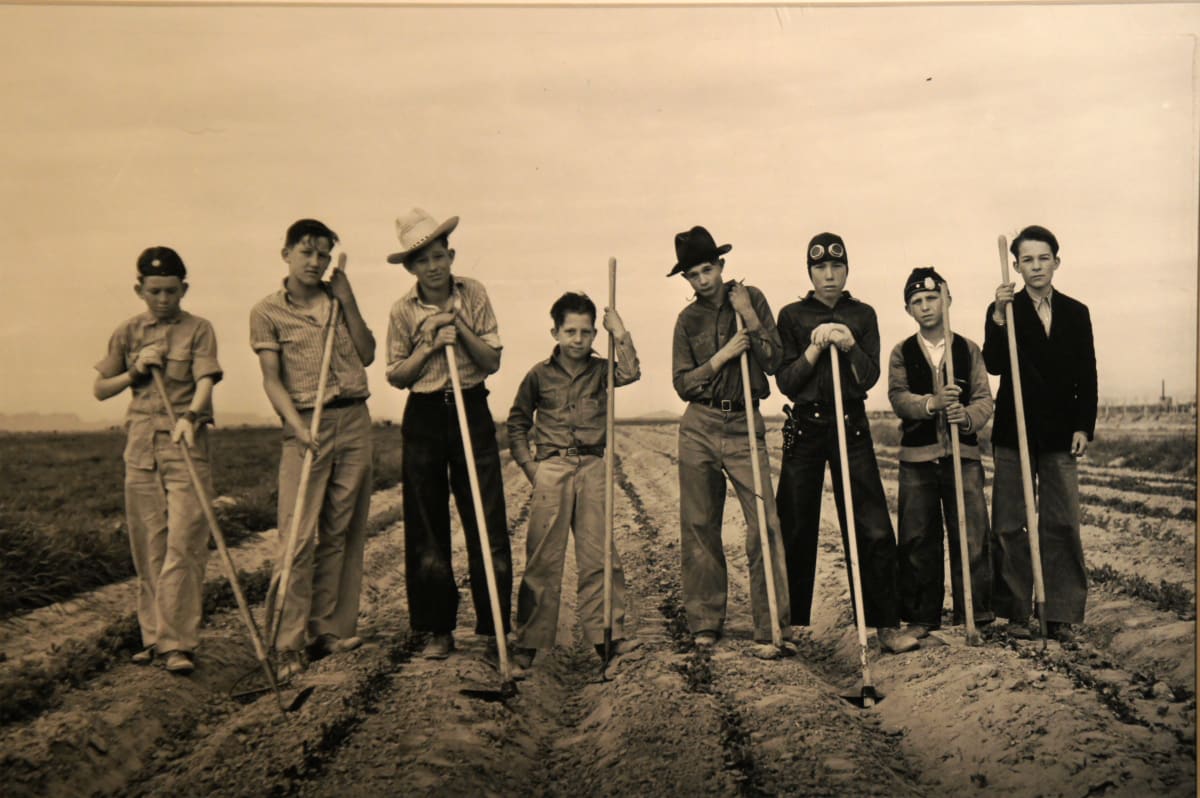 FSA vocational training shool, Arizona, 1942 by Russel Lee  Image: Print from original negative in Library of Congress files. 1976