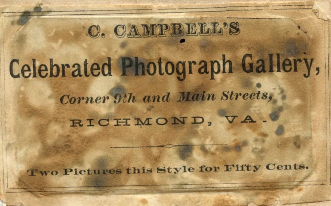 Backmark for tintype of nanny and child 