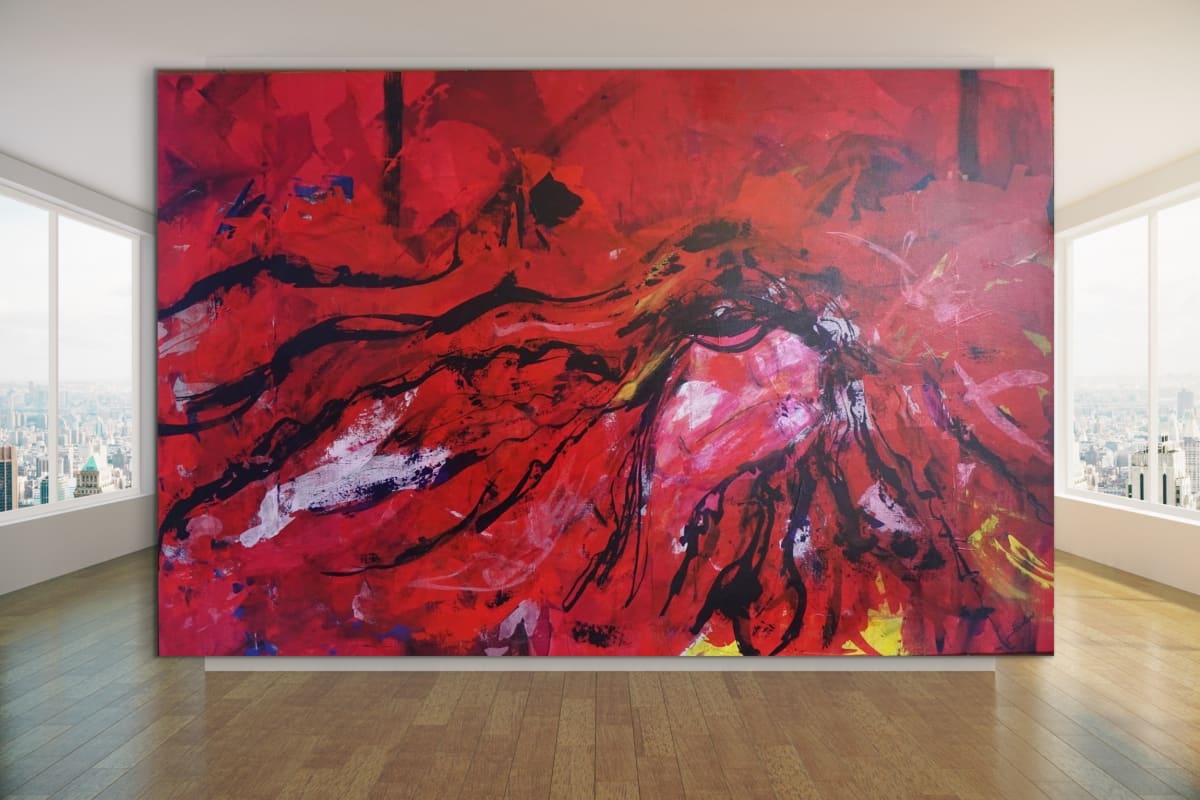 Gran Dame Rouge 58 x 90 by Sandra E Chu 