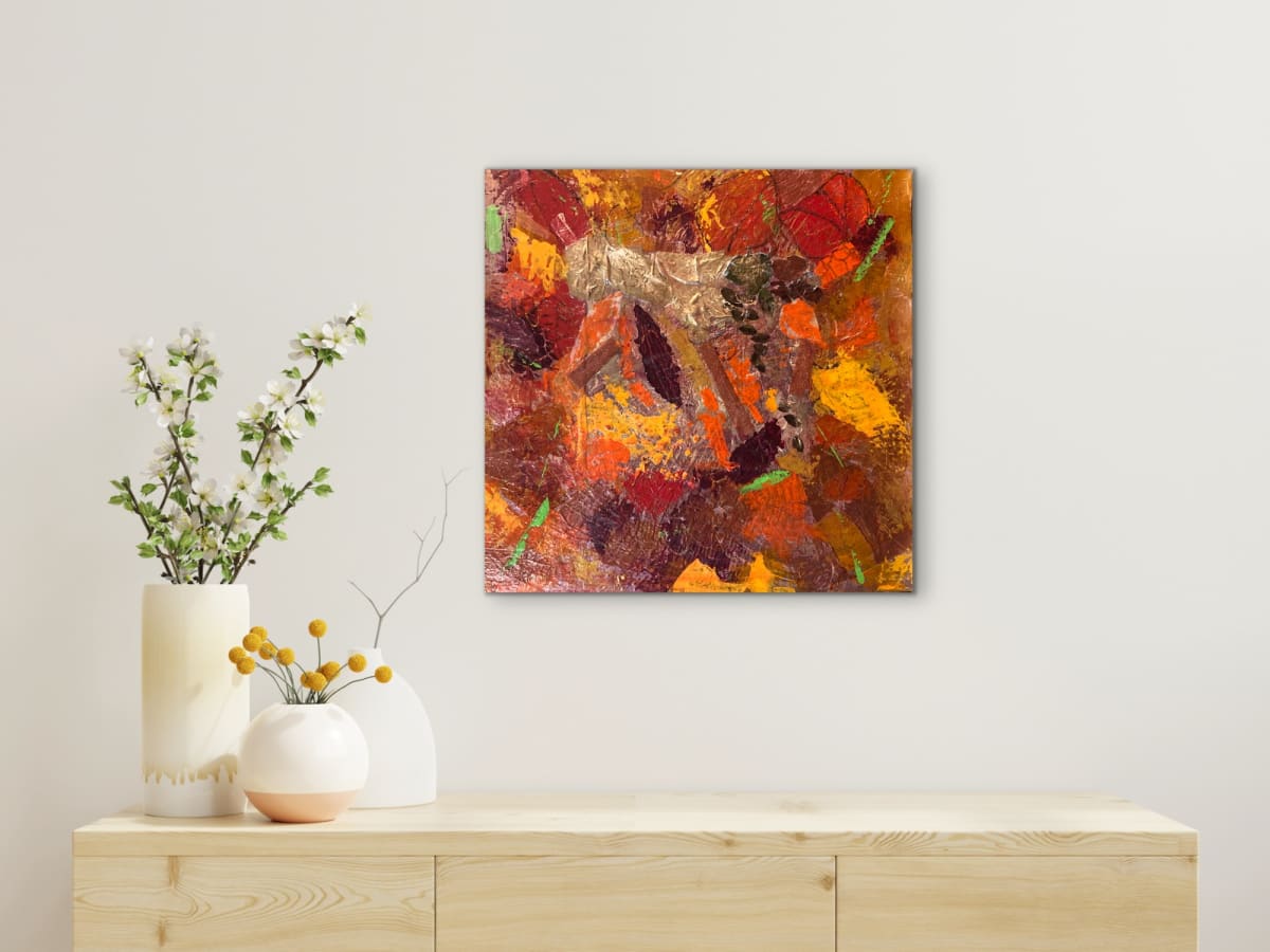 Falling Leaves 24 x 24 by Sandra E Chu 