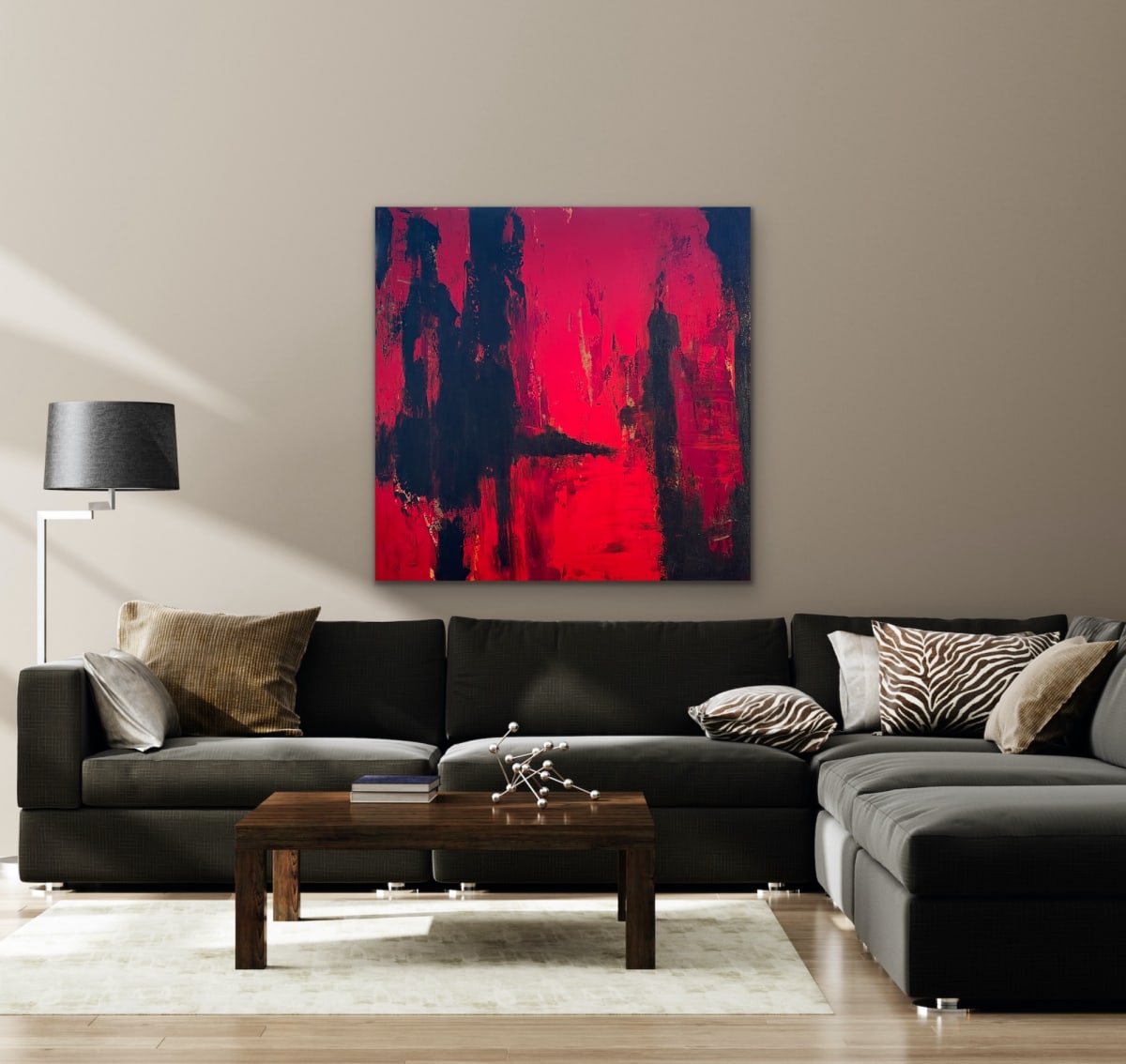 Red Sky at Night 48 x 48 by Sandra chu 