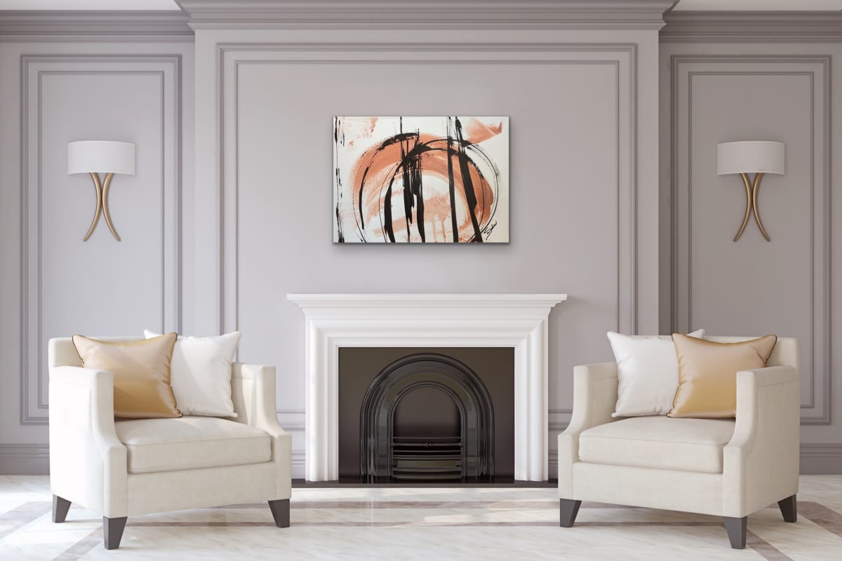 Taupe & Black 24 x 30 by Sandra chu, Image 1.