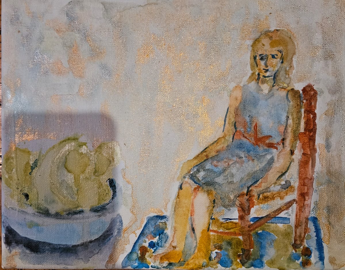 Girl and Fruit Bowl by Ellen Frank 