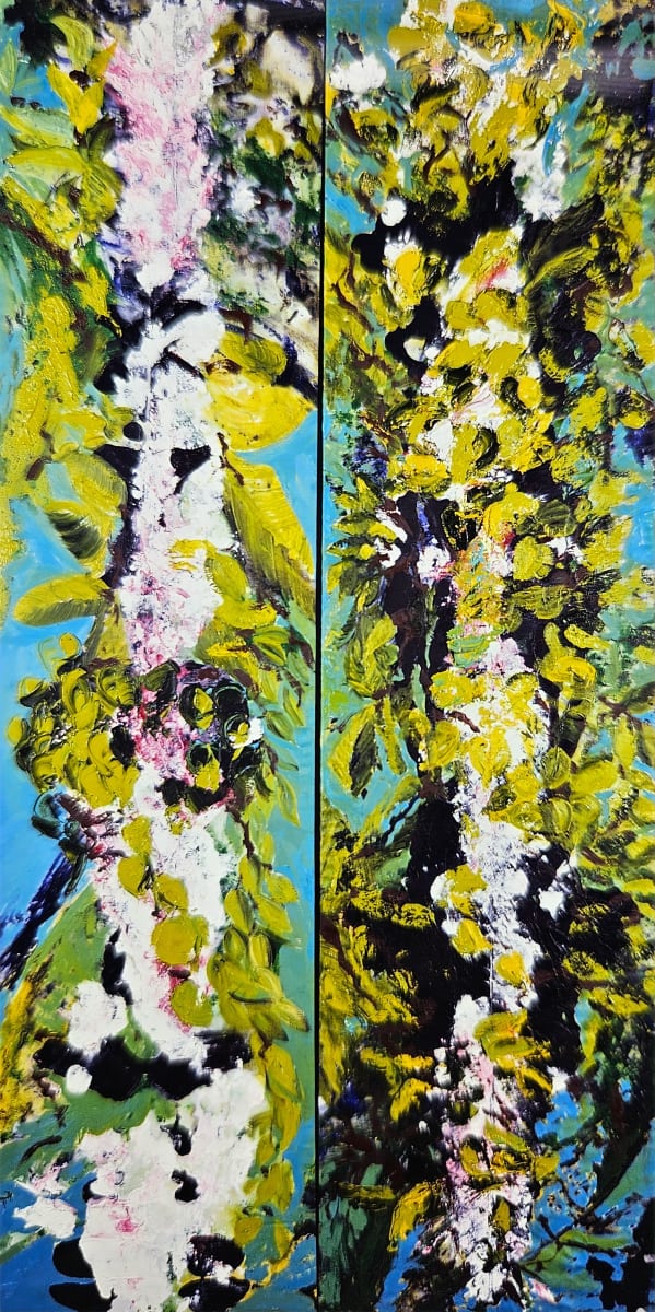 Life Affirmative Vines by Ellen Frank  Image: Diptych 