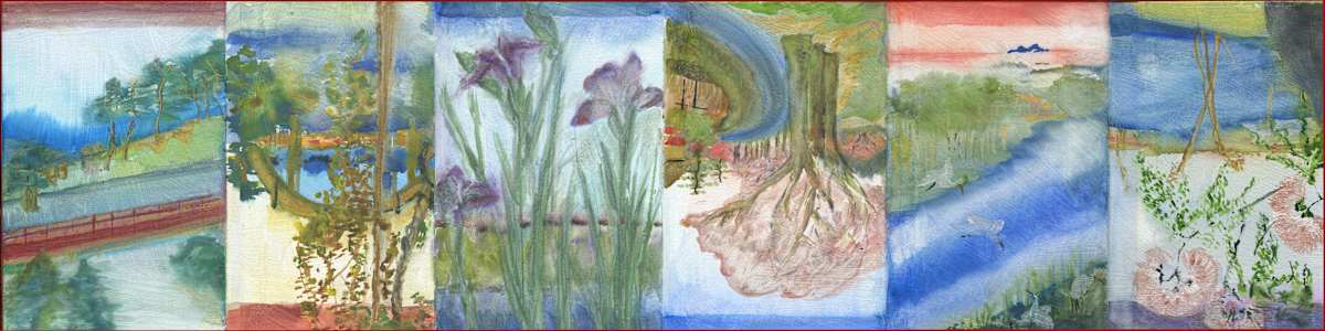 Hiroshige Abstract Iris by Ellen Frank  Image: Inspired by Hiroshige ONE HUNDRED FAMOUS VIEWS OF EDO