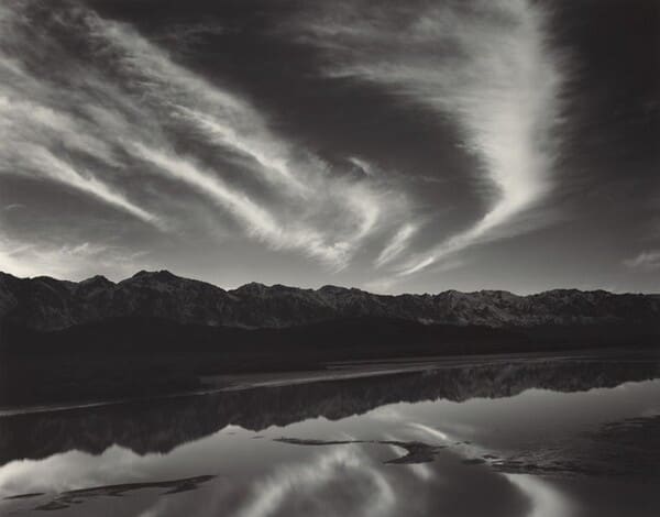 Evening Clouds and Pool, East side of the Sierra Nevada by Ansel Adams 