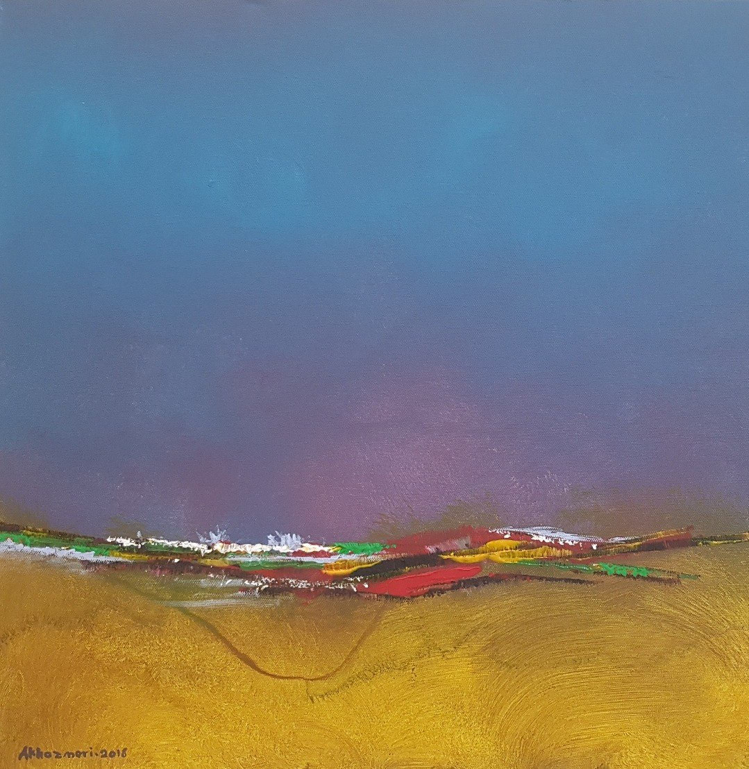 Horizon of Hues by Ahmed Al Khazmari  Image: "Horizon of Hues" — An abstract expression of the dynamic interplay between earth and sky, this painting celebrates the vibrant dance of colors at the day's end, a visual poetry that speaks to the soul's yearning for the beauty of the natural world.






