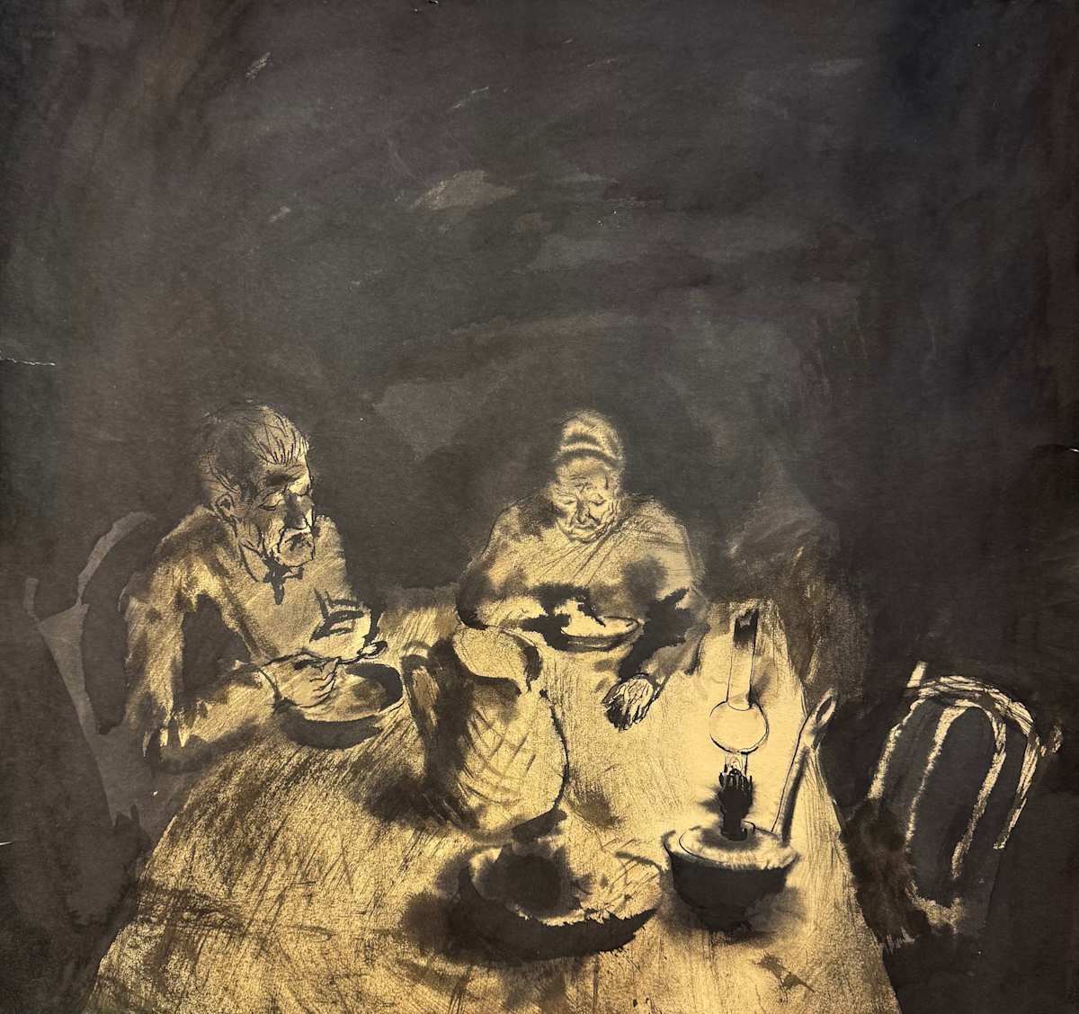 Grandparents - Supper by Tedo Rekhviashvili 