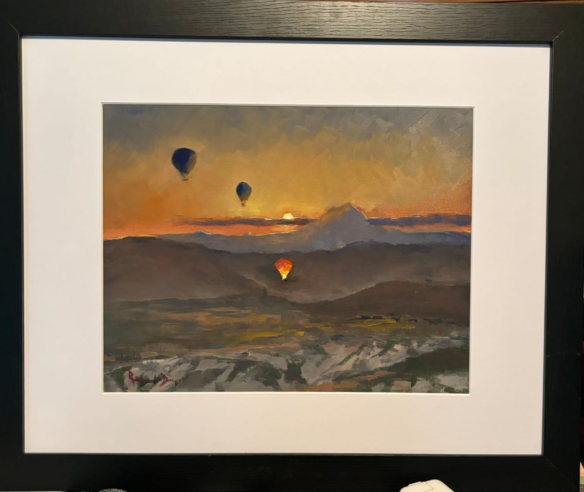 Sunrise Capadoccia Balloons by Richard W Diego  Image: Oil on canvass board