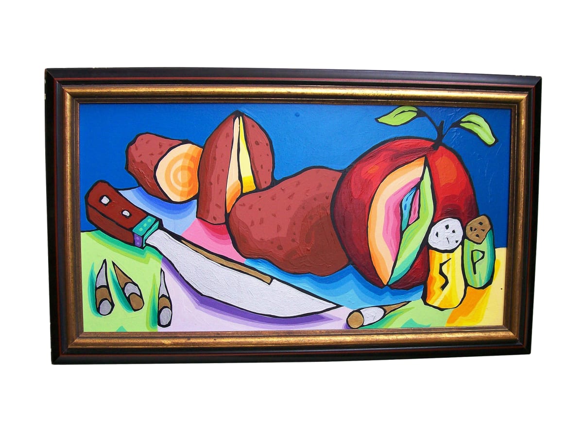 Urban Weaponry for Black Women Series: Sweet Potatoes, Apple, Salt, 'n' Pepper, Knife, 'n' Bullets by Dana C. Chandler, Jr. (Akin Duro)  Image: See the full description of this series in the Collection, "Urban Weaponry for Black Women."