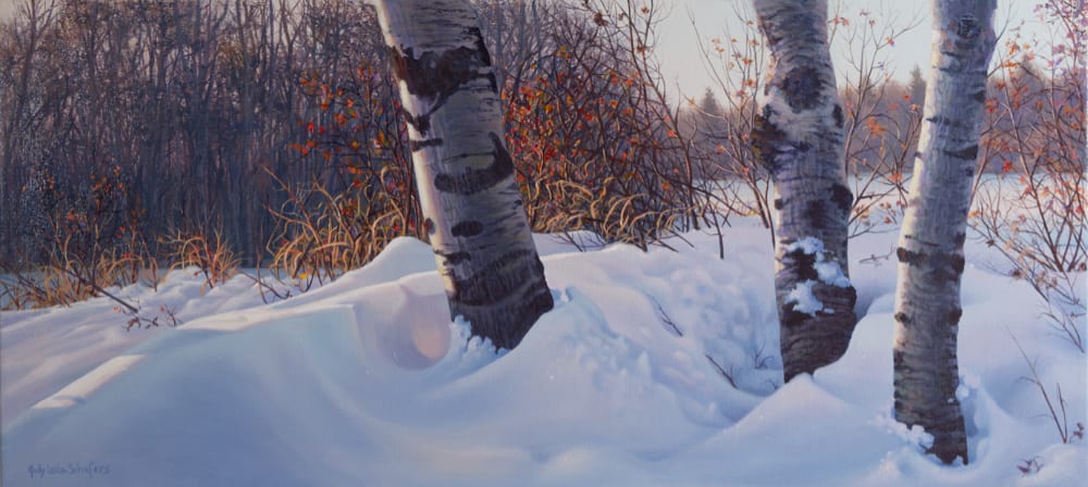 Ladies in Waiting by Judy Leila Schafers  Image: The long winter is nearing its end and spring is coming like it has for millennia. It may not feel like it or look that way to us, but the trees are convinced. Their buds and roots patiently await longer, warmer days ahead.