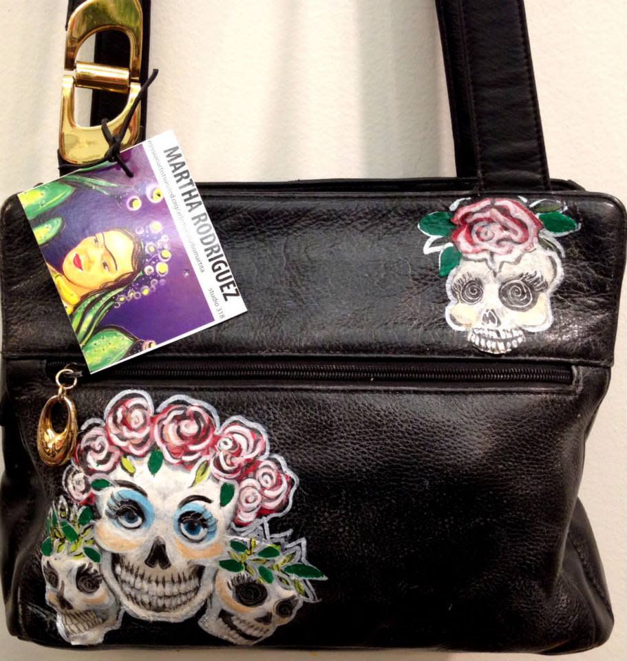 Calaveras with Roses Purse by Martha Rodriguez  