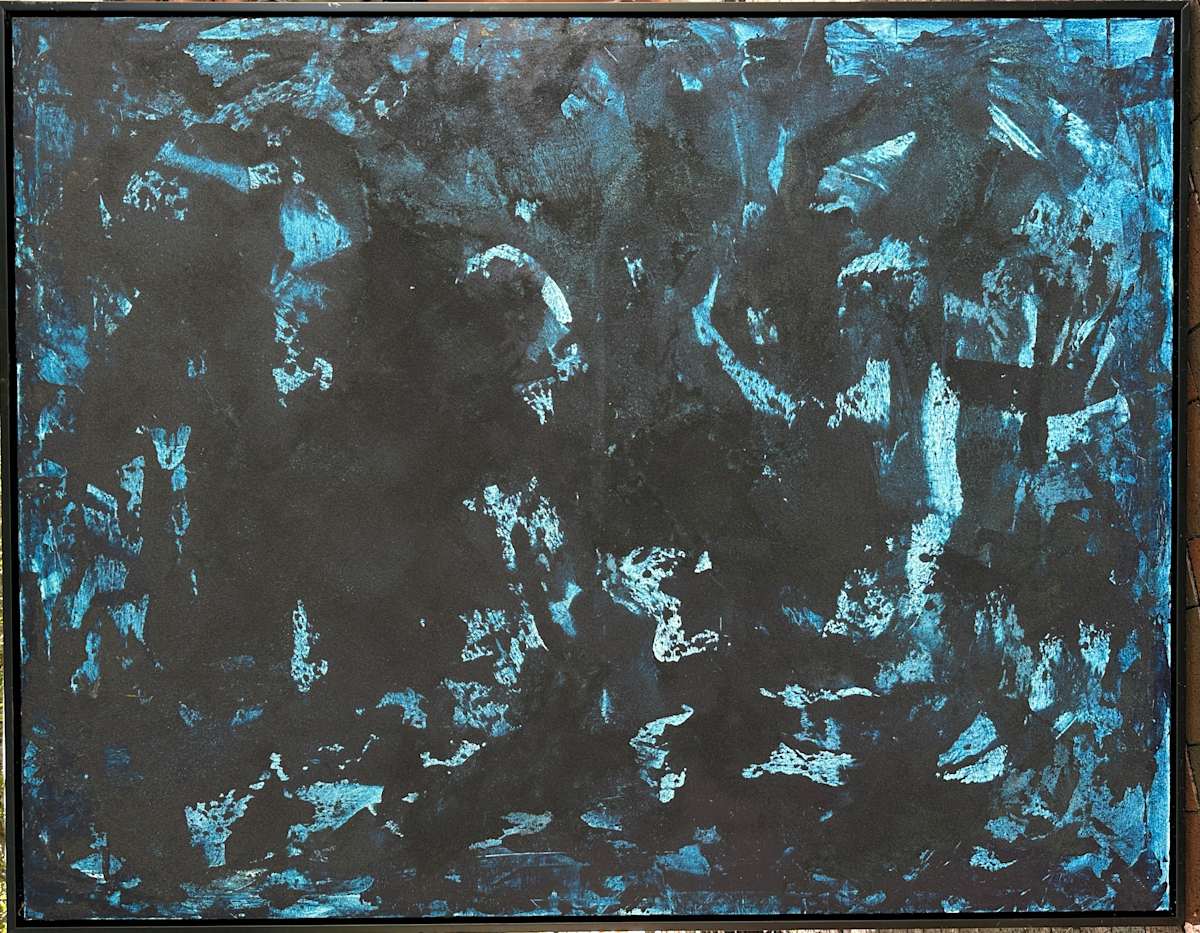 Dancing in the Shadows - Beware by Peter Studl  Image: Powerful vision of the interplay between shades and textures of black and vibrant blue.  