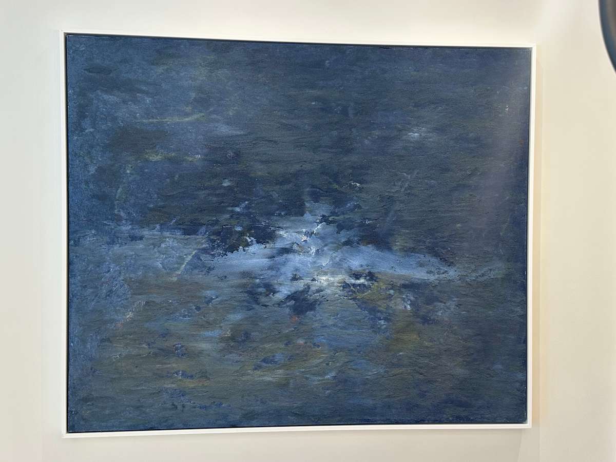 Ethereal Opening by Peter Studl  Image: In a classic oil paint on an industrial base of aluminum oxide and glass on canvas.  Located in a beautiful lake home in Quebec Canada.