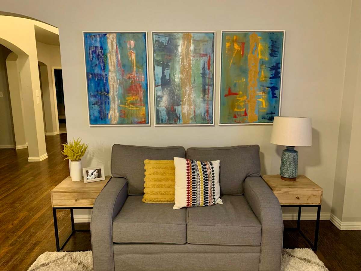 Clippers - Arts and Craft Style Triptych  Image: Triptych in arts and craft home