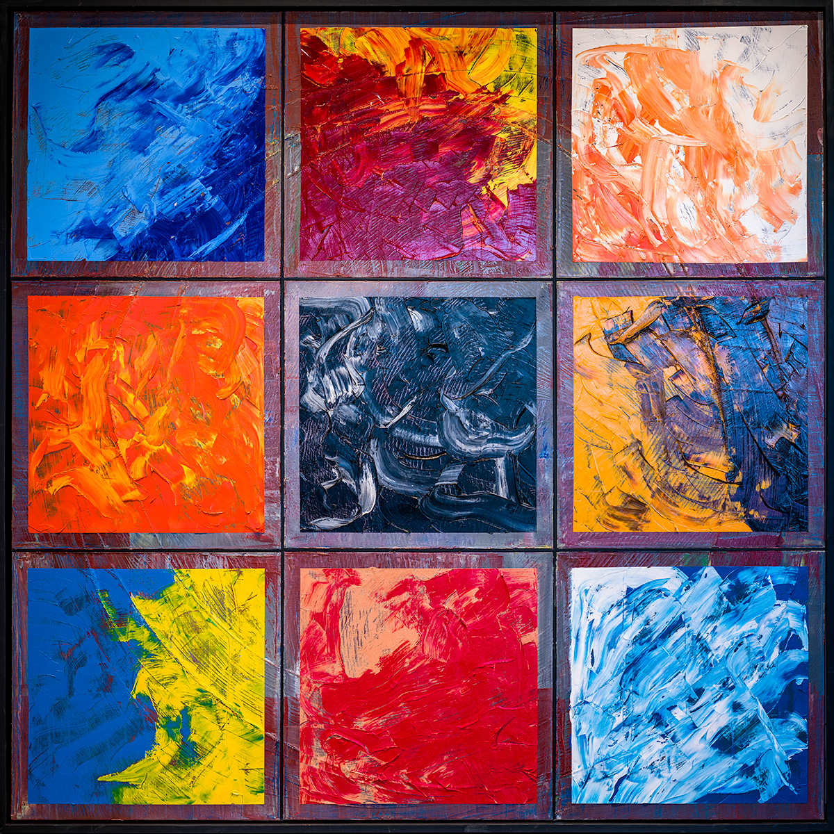 Chromatic Constellation: A Grid of Gesture and Color by Ritu Raj, Image 1.