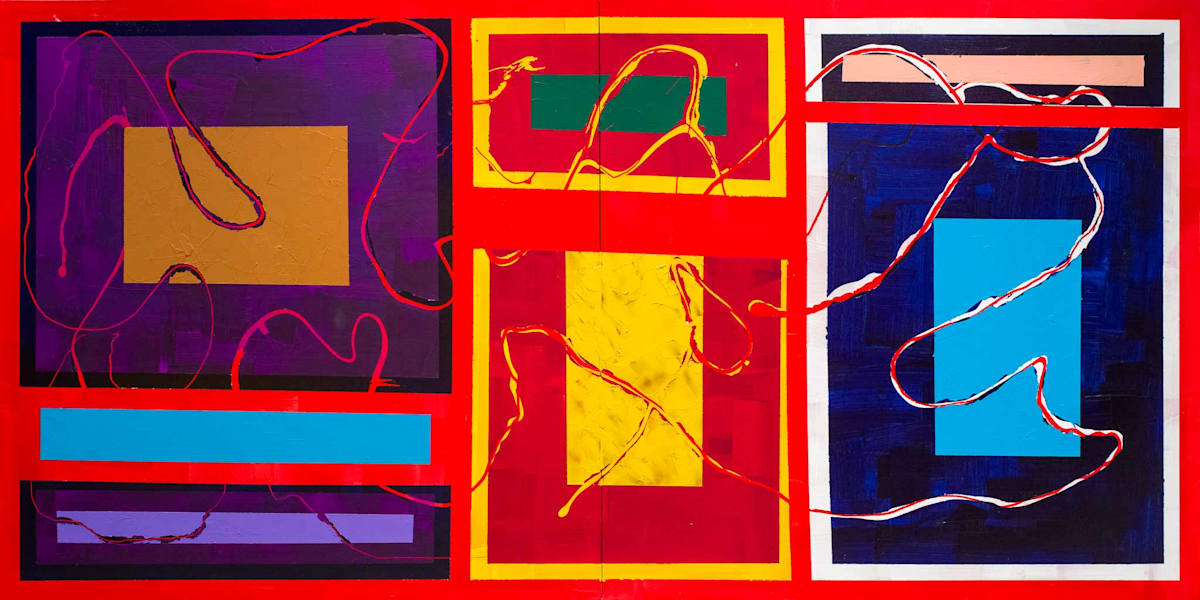 River Through Desert (Diptych) by Ritu Raj 
