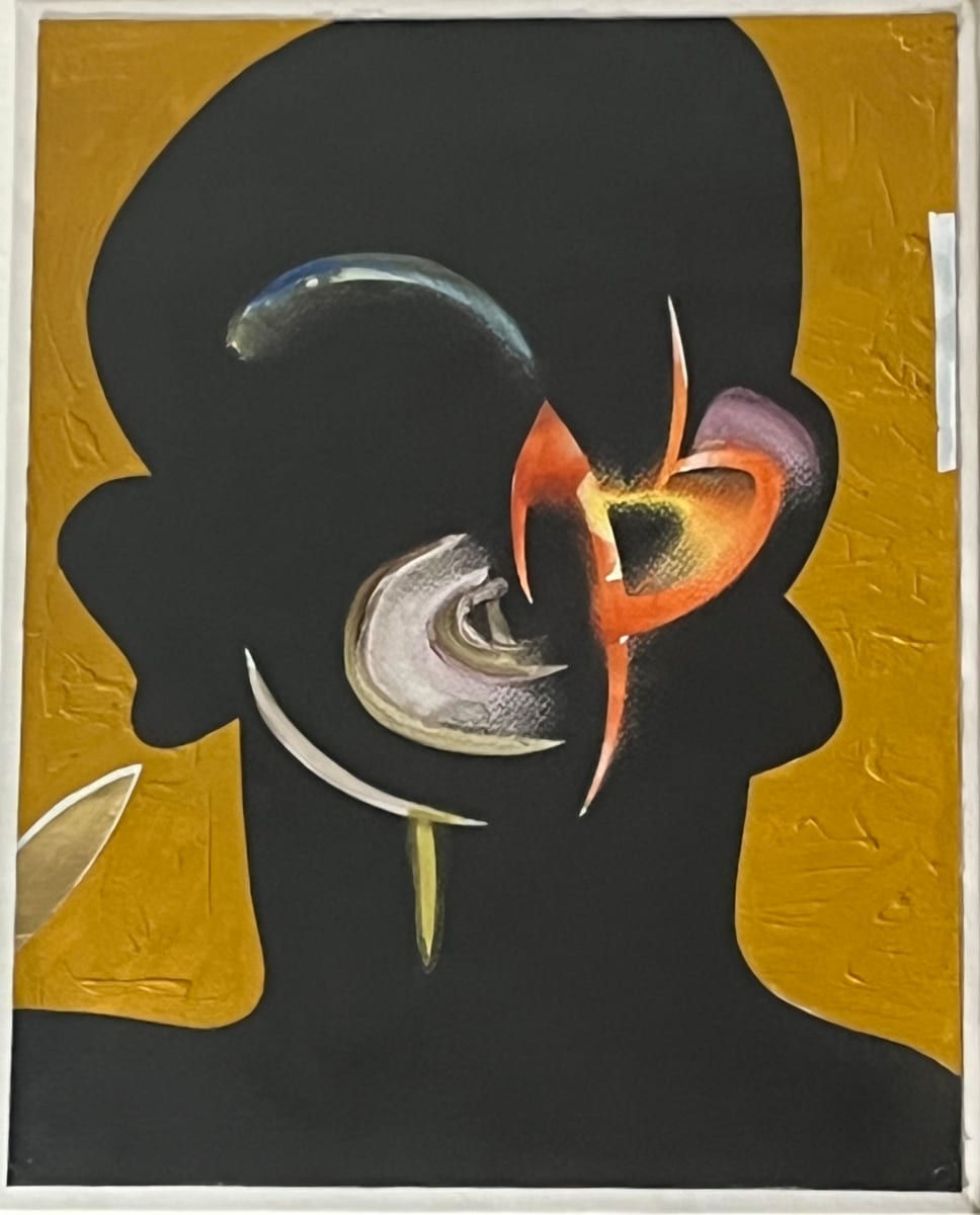 Fried Chicken and Jazz, 2021 by Leasho Johnson  Image: Fried Chicken and Jazz, 2021
Charcoal, watercolor, distemper, acrylic, oil, gesso on paper mounted on canvas
14 x 11 in