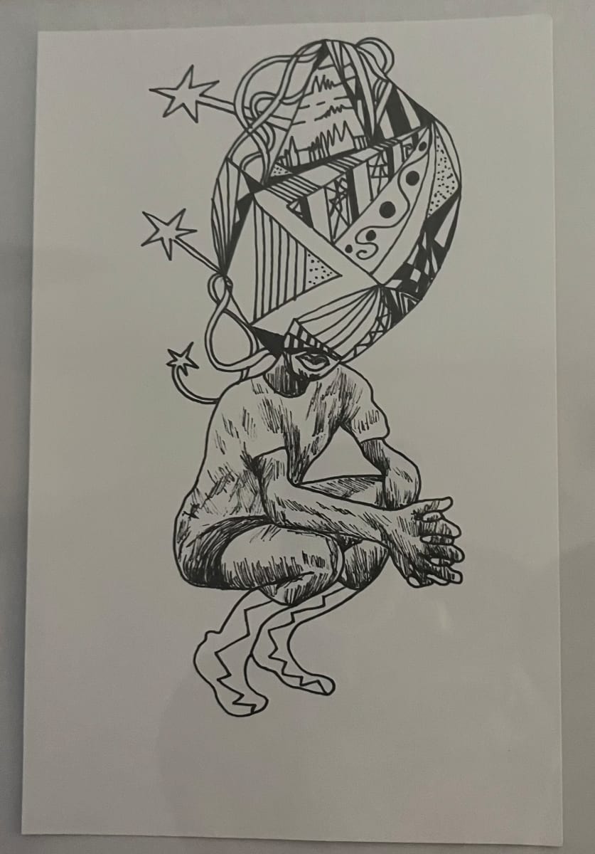 ‘Prognosticate’ 2020, (Compendious Drawing) by Sheena Rose  Image: Sheena Rose 
‘Prognosticate’ 2020, 
Compendious Drawing, 
5.5”x8.5”  
Pen and Ink on Acid Free Paper