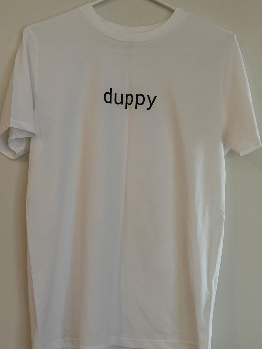 Ghosting (Clothing to ghost the arts or any art institutions) by Sonia E. Barrett  Image: As used by me during the Ghosting of Arts organisations a project by this black body that was launched by Channing Tate at Toynbee Studios, London, with the Live Arts Development Agency in 2019. 

"Duppy is the patois for ghost the first word I learnt in patois"