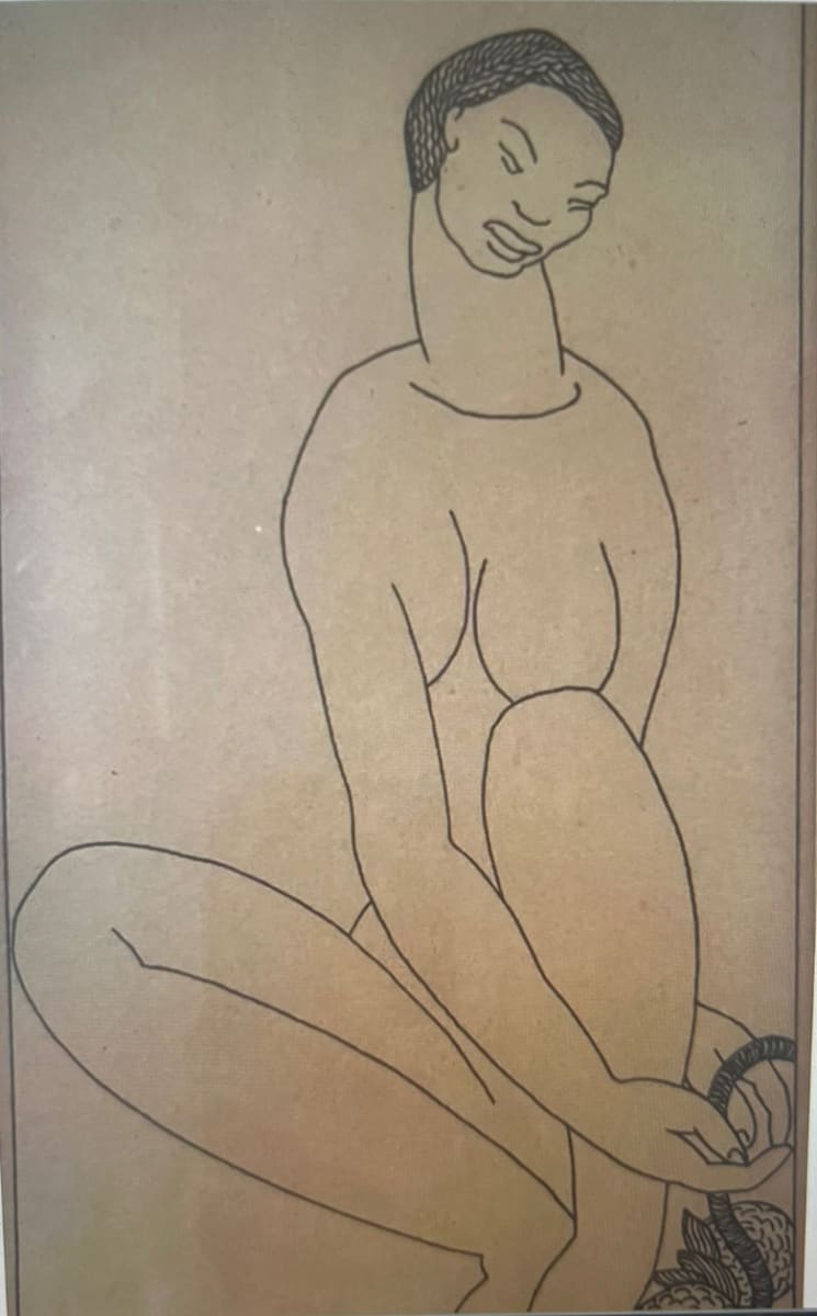 Untitled by Edna Manley  Image: 
Edna Manley
Untitled, 1933
Ink on paper
11 1/4 × 5 1/2 in | 28.6 × 14 cm
Unique work