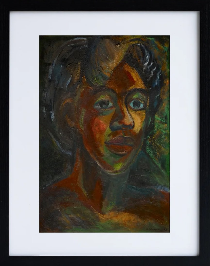 Head of Althea, 1969 by Sybil Atteck  Image: Print of "Head of Althea", 1969 by Sybil Atteck. 
Acrylic on board.
Reproduced as part of the Althea McNish, Colour is Mine Exibition. 

Print measures 11 x 14 inches. 

