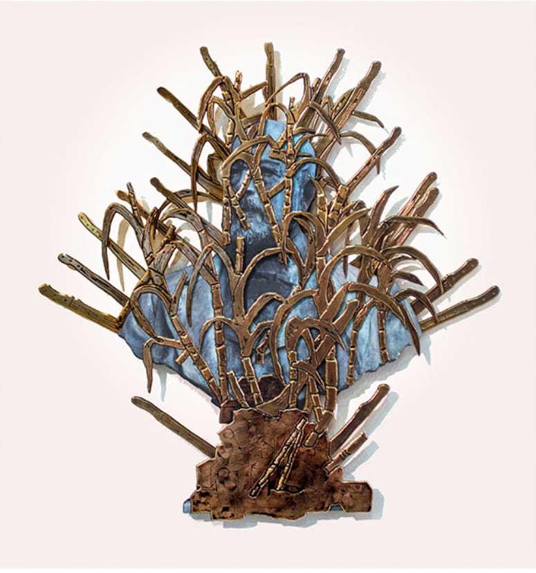 Tate, 2015 by Hew Locke  Image: Tate, 2015
Hew Locke
Edition of 20, 
Cut and engraved brass, polished and aged with mounted giclee print

