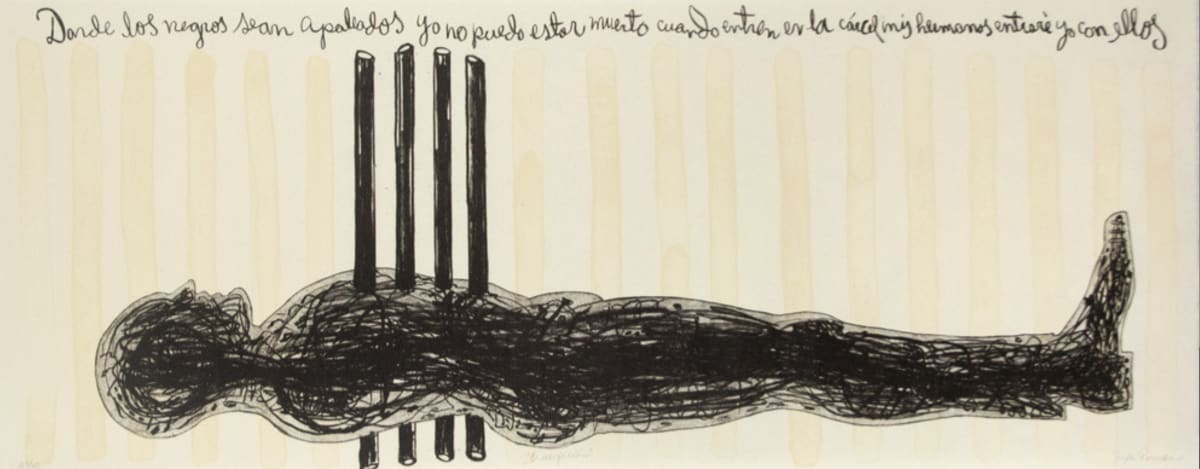 Crucifixion, 1995 by Jorge Pineda  Image: Jorge Pineda
Crucifixion, 1995
Two-color Lithograph
13 × 33 in 
Edition of 30