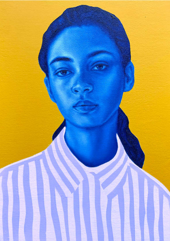 "Little Someone 2", 2023 by Morgan Booth  Image: "Little Someone 2"
Morgan Booth,
acrylic painting on uncradled wood panel, 
5 x 7
2023